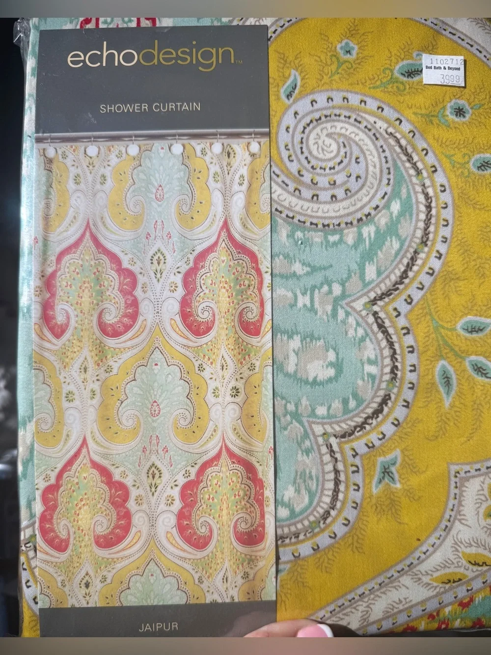 Echo Design Jaipur Cotton Paisley Shower Curtain 72x72 NIP
